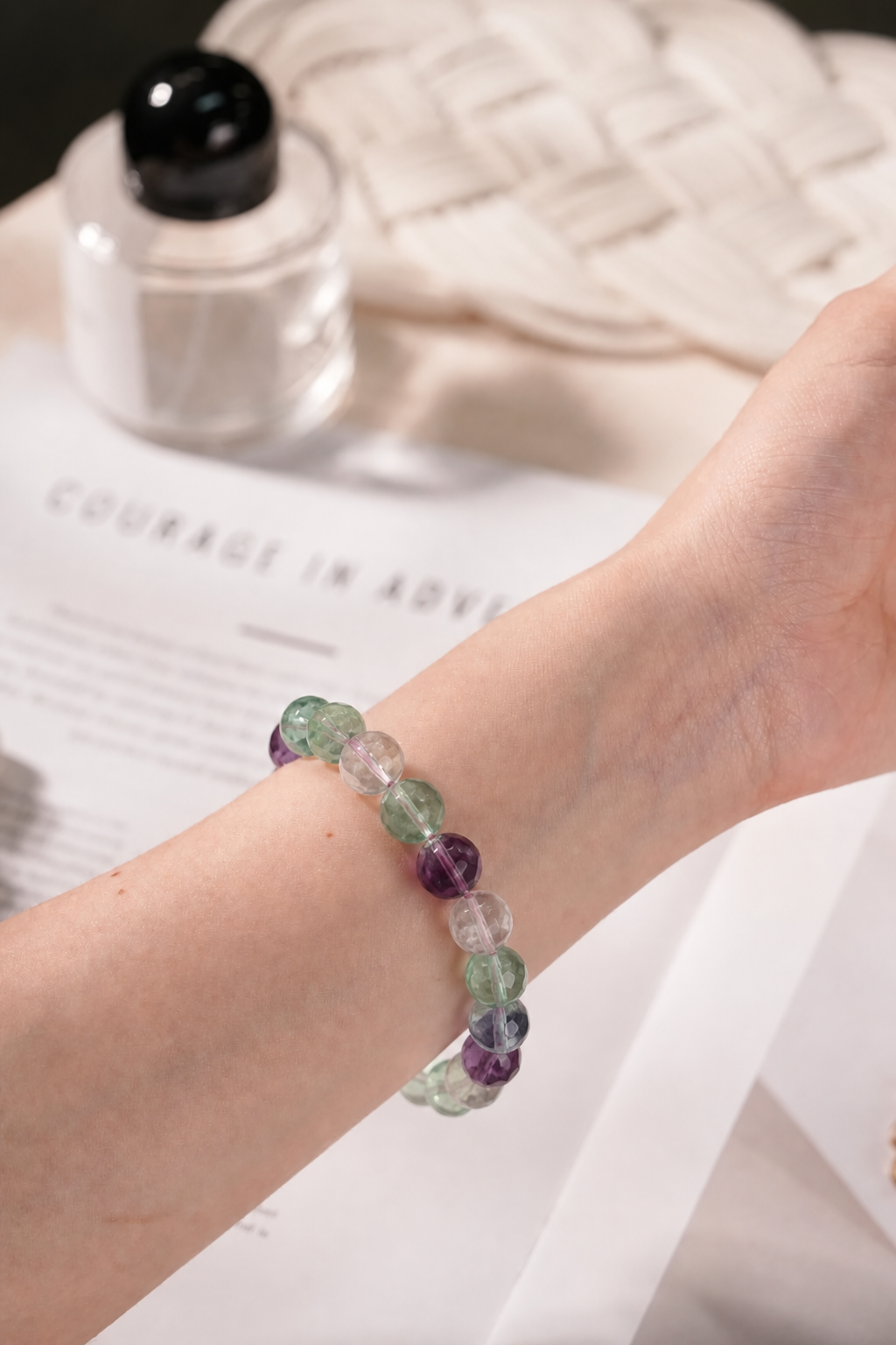 Rainbow Fluorite Faceted Bracelet