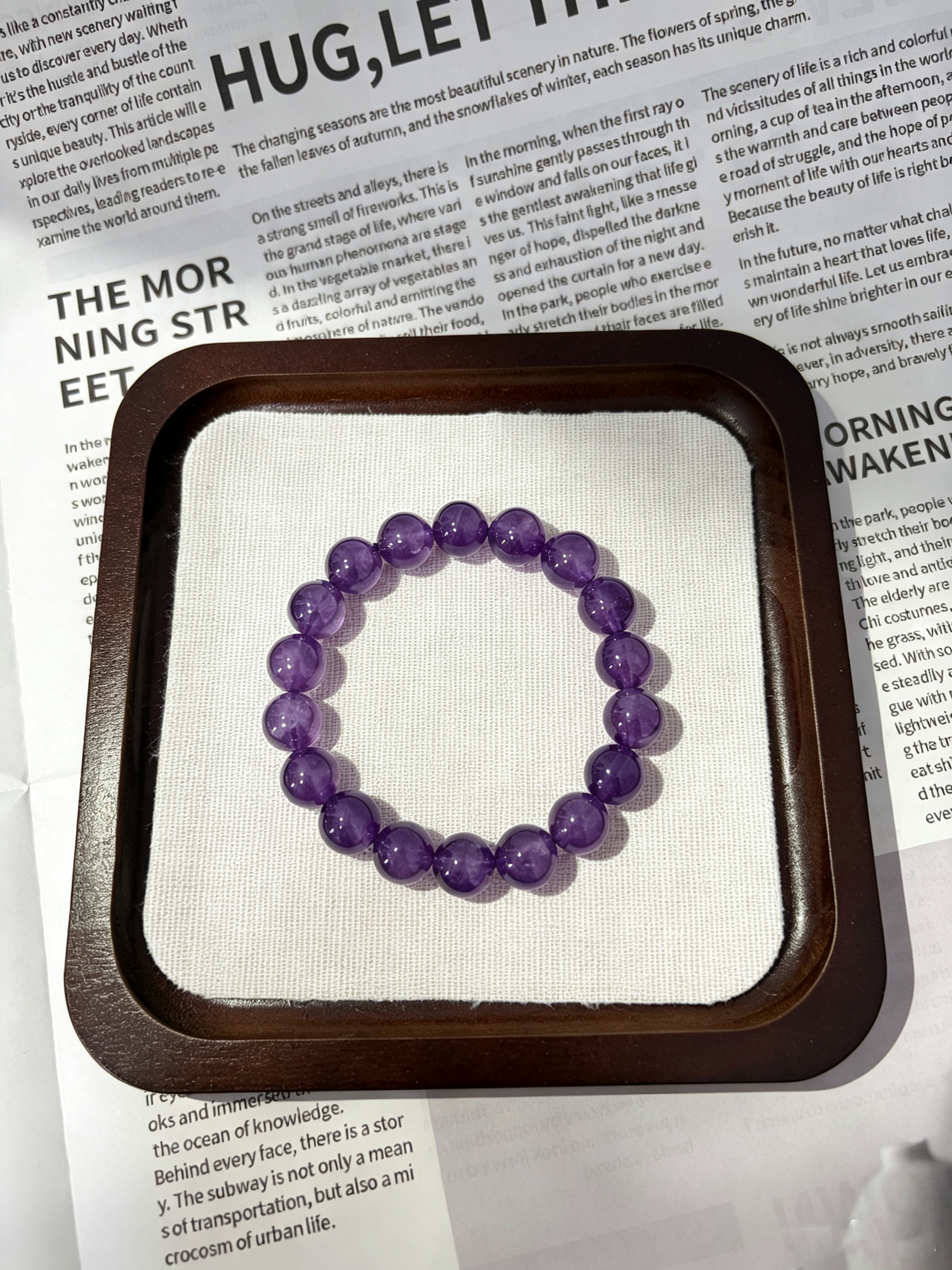 Purple Mist Galaxy | Natural Deep Amethyst Bead Bracelet: Calms the Mind, Promotes Sleep, Enhances Wisdom, and Brings Good Fortune