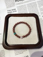 Man Cai Purple Gold Sand Bracelet | Chinese-Style Purple Gold Sand Bracelet with Gold-Outlined Wealth Beads