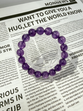Purple Mist Galaxy | Natural Deep Amethyst Bead Bracelet: Calms the Mind, Promotes Sleep, Enhances Wisdom, and Brings Good Fortune