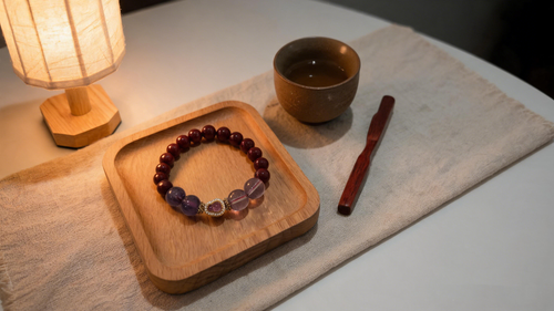Cinnabar for Prosperity and Good Fortune | Amethyst Beads for Calming the Mind, Attracting Benefactors, and Bringing Peace and Good Fortune