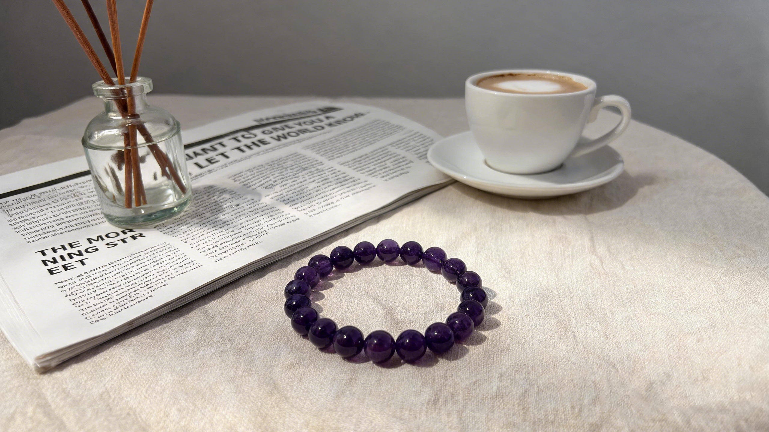 Purple Mist Galaxy | Natural Deep Amethyst Bead Bracelet: Calms the Mind, Promotes Sleep, Enhances Wisdom, and Brings Good Fortune