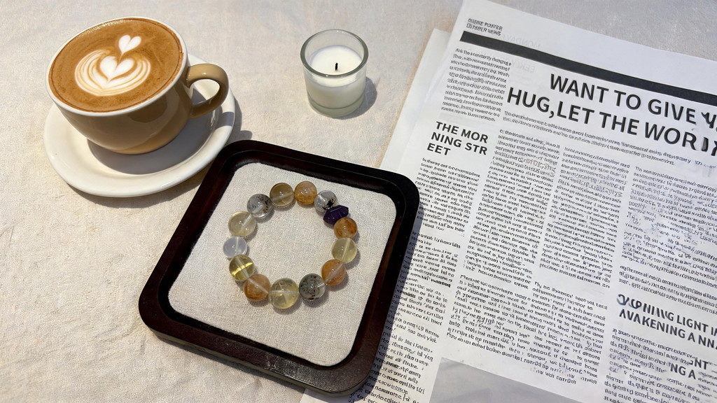 Golden Mist Five-Path Wealth Crystal | Natural Citrine, Rutilated Quartz, and Amethyst Multi-Gem Bracelet for Good Luck and Prosperity