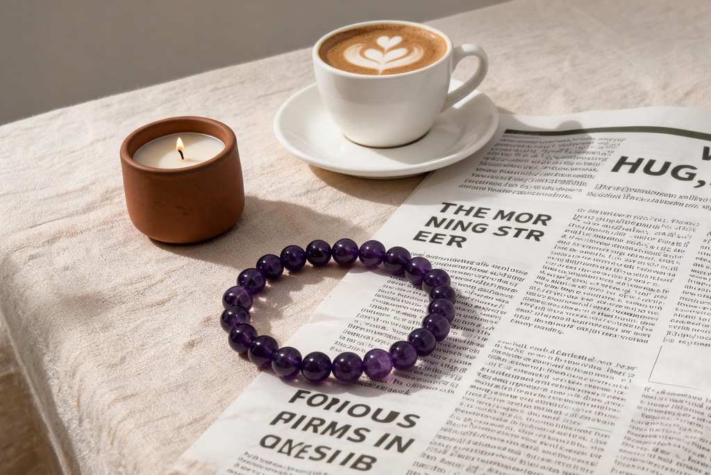 Purple Mist Galaxy | Natural Deep Amethyst Bead Bracelet: Calms the Mind, Promotes Sleep, Enhances Wisdom, and Brings Good Fortune