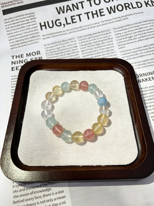 Five Blessings, Prosperity, and Abundance Crystal | Wealth, Good Relationships, Calmness, and Peace Mixed Crystal Bracelet