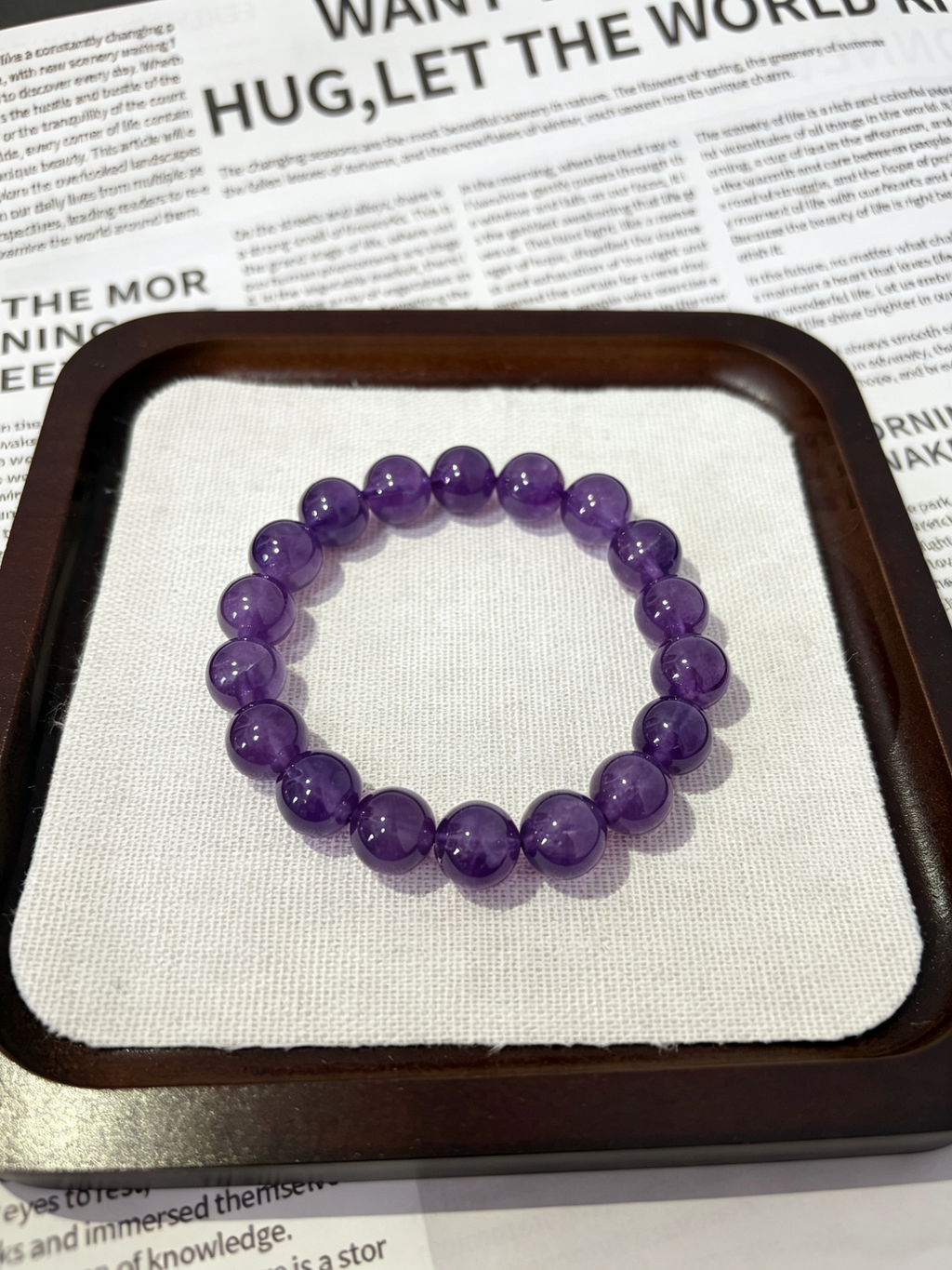 Purple Mist Galaxy | Natural Deep Amethyst Bead Bracelet: Calms the Mind, Promotes Sleep, Enhances Wisdom, and Brings Good Fortune