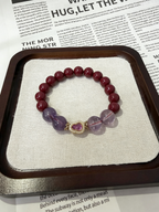 Cinnabar for Prosperity and Good Fortune | Amethyst Beads for Calming the Mind, Attracting Benefactors, and Bringing Peace and Good Fortune