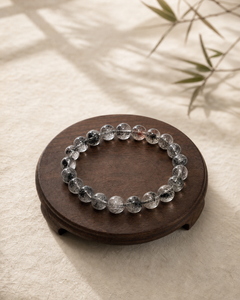 Black Tourmalinated Quartz Crystal Bracelet — detail view 2