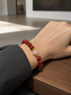 Crystal Cinnabar Bracelet with Rose Quartz — detail view 6