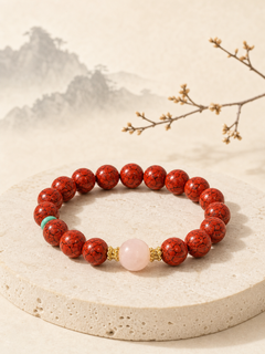 Crystal Cinnabar Bracelet with Rose Quartz — product view