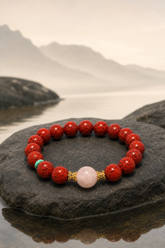 Crystal Cinnabar Bracelet with Rose Quartz — detail view 3