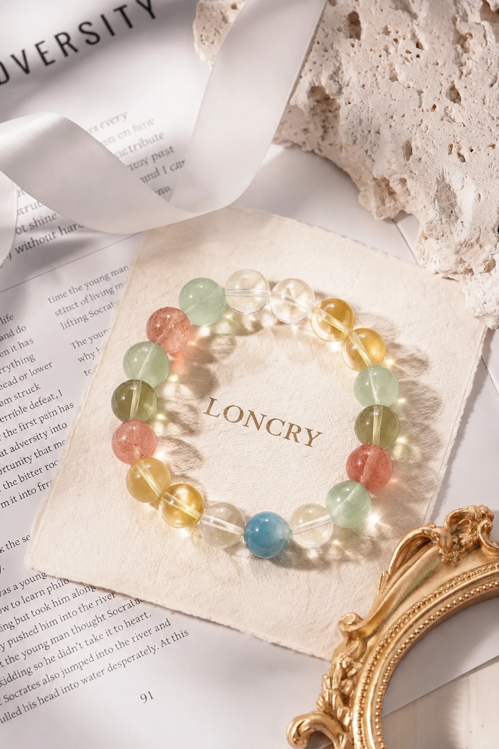 Five Blessings Mixed Crystal Bracelet — detail view 5