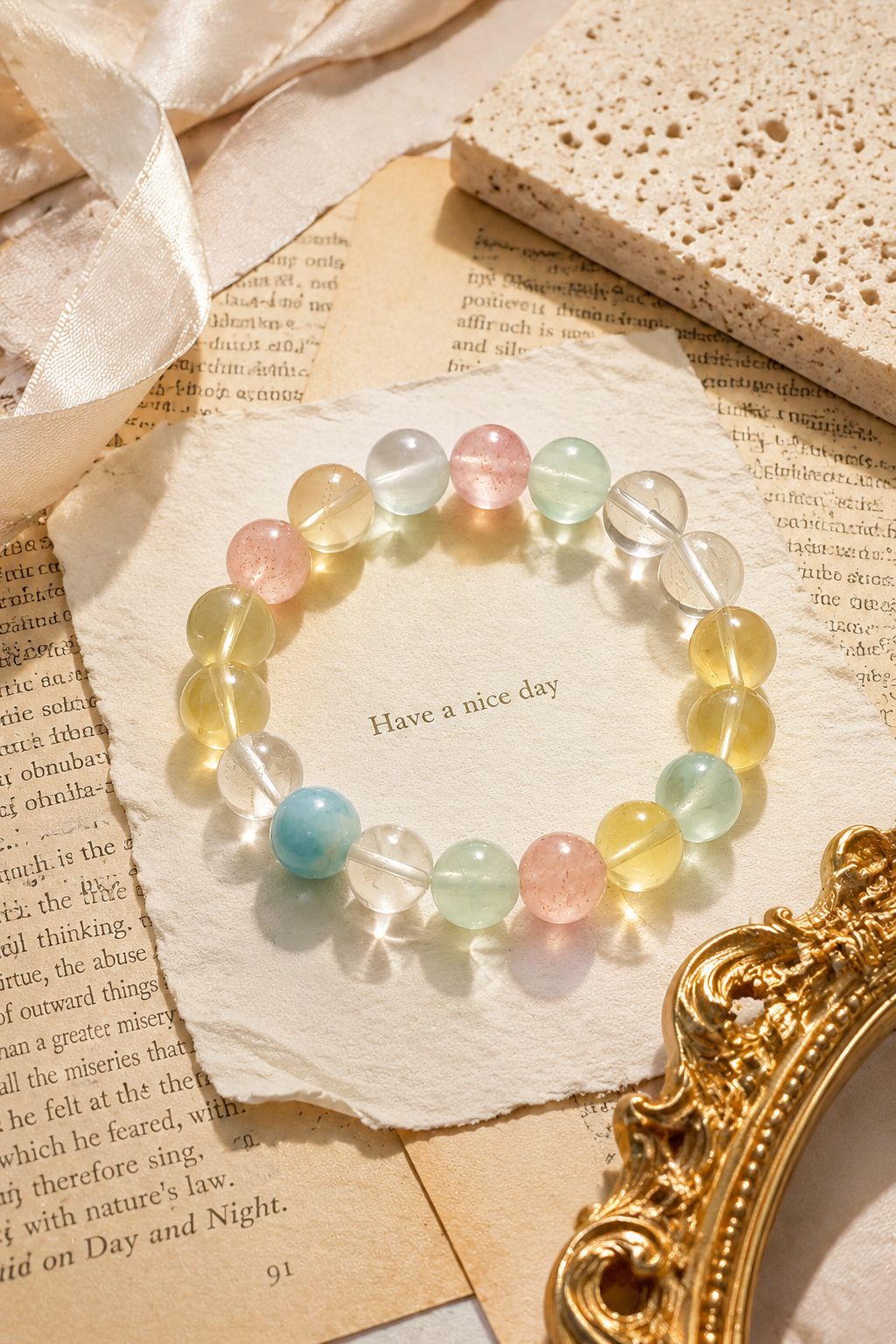 Five Blessings Mixed Crystal Bracelet — detail view 6