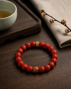 Hundred Blessings Cinnabar Bracelet — detail view 4