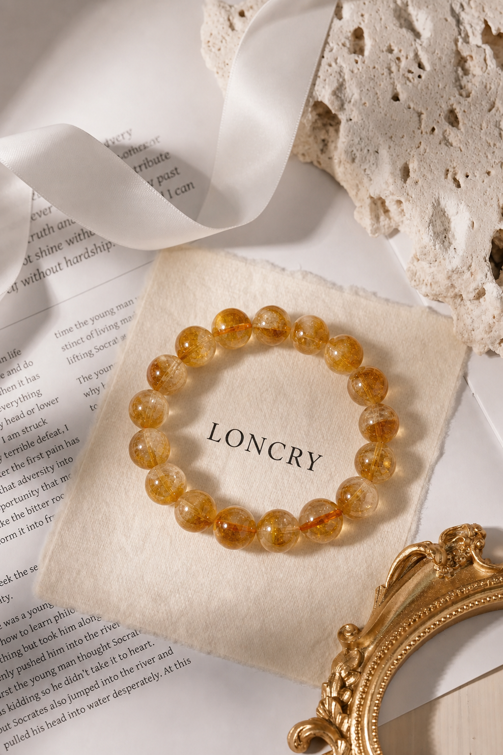 Golden Citrine Bead Bracelet