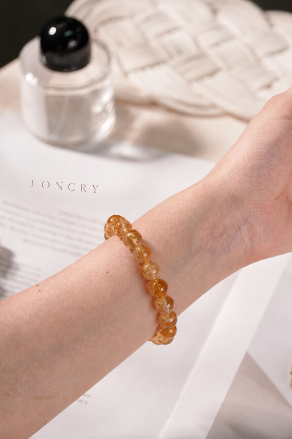 Golden Citrine Bead Bracelet