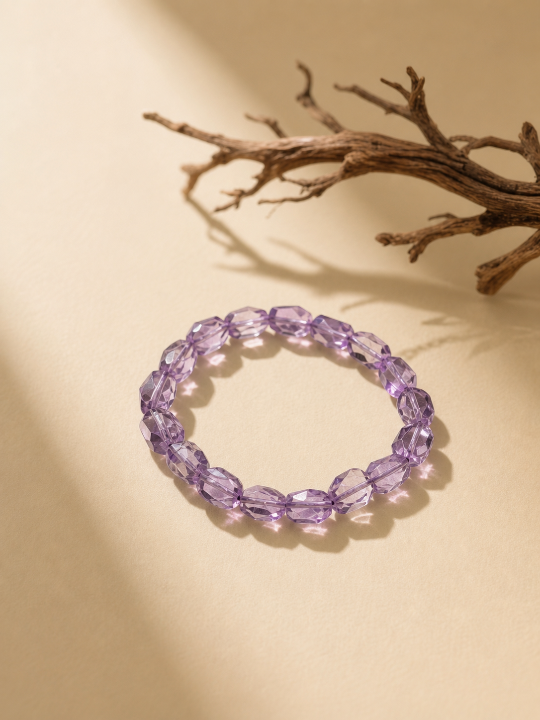 Lavender Amethyst Faceted Bracelet — detail view 3
