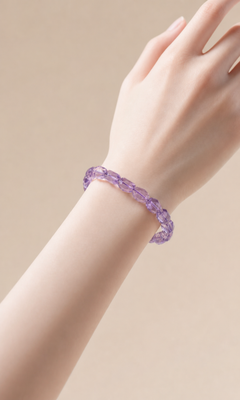 Lavender Amethyst Faceted Bracelet — detail view 6