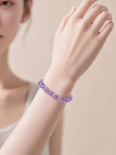 Lavender Amethyst Faceted Bracelet — detail view 7