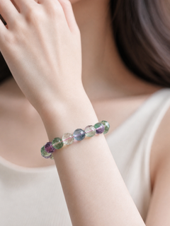 Rainbow Fluorite Faceted Bracelet — detail view 6