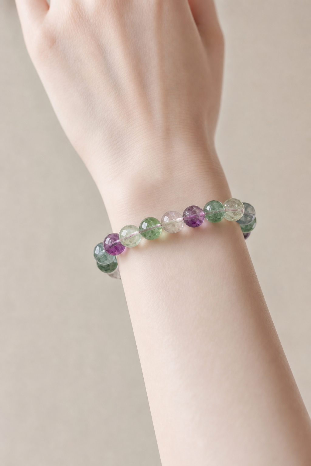 Rainbow Fluorite Faceted Bracelet — detail view 7