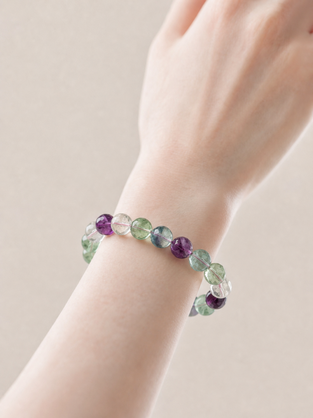Rainbow Fluorite Faceted Bracelet — detail view 8