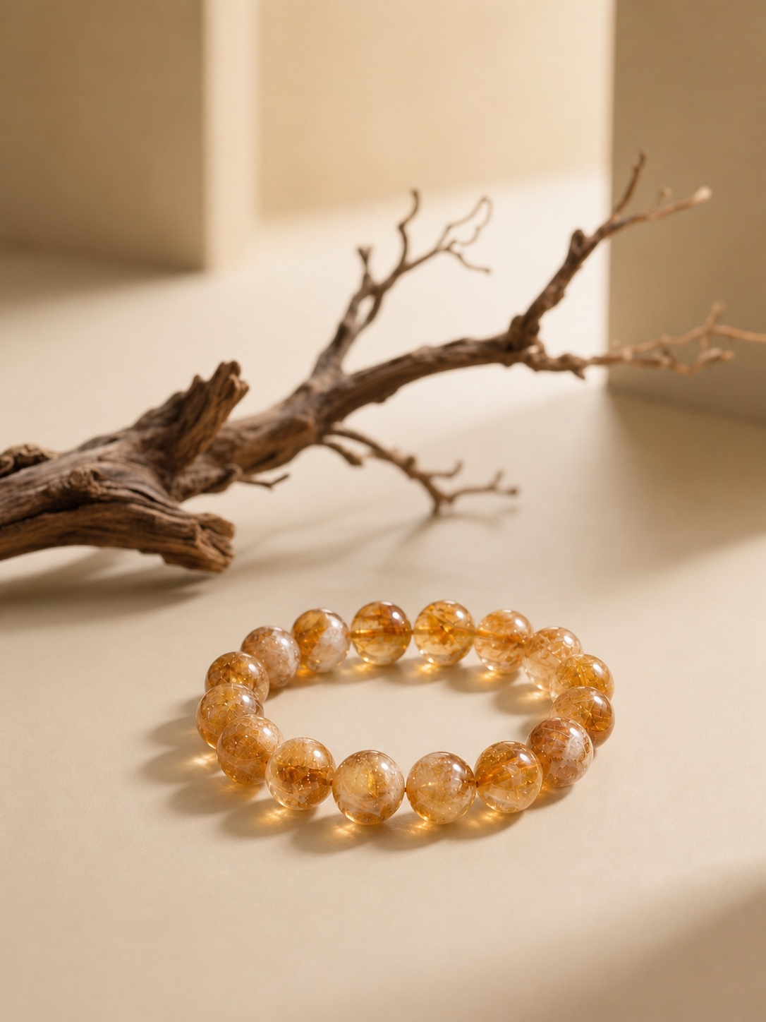 Golden Citrine Bead Bracelet — detail view 2