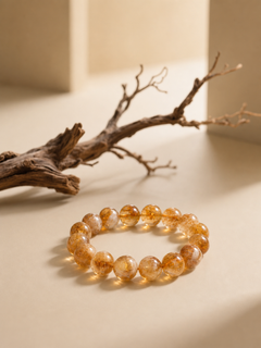 Golden Citrine Bead Bracelet — detail view 2