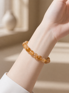 Golden Citrine Bead Bracelet — detail view 5