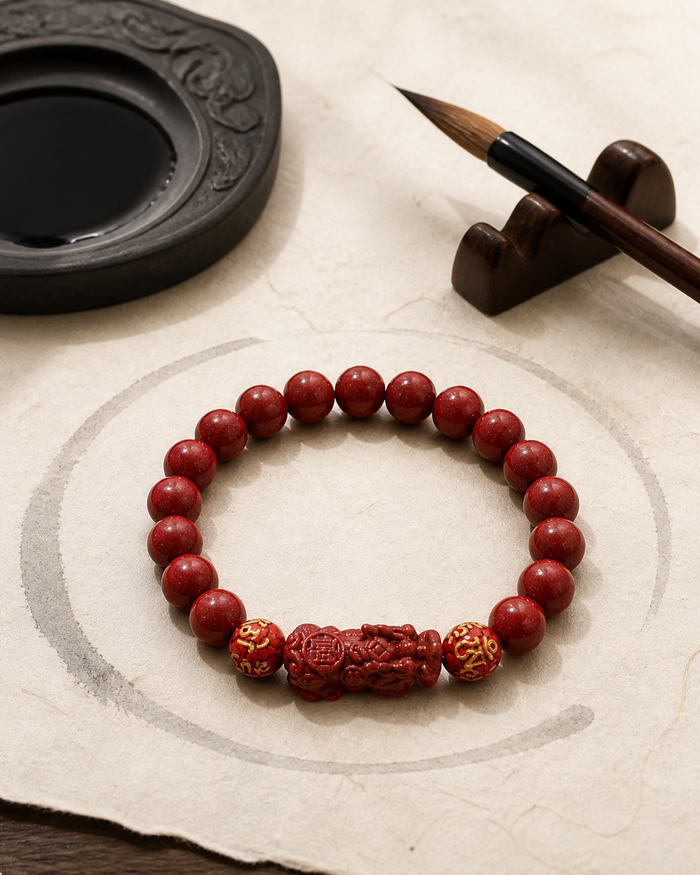 Pixiu Auspicious · Cinnabar Mantra Lucky Bracelet
