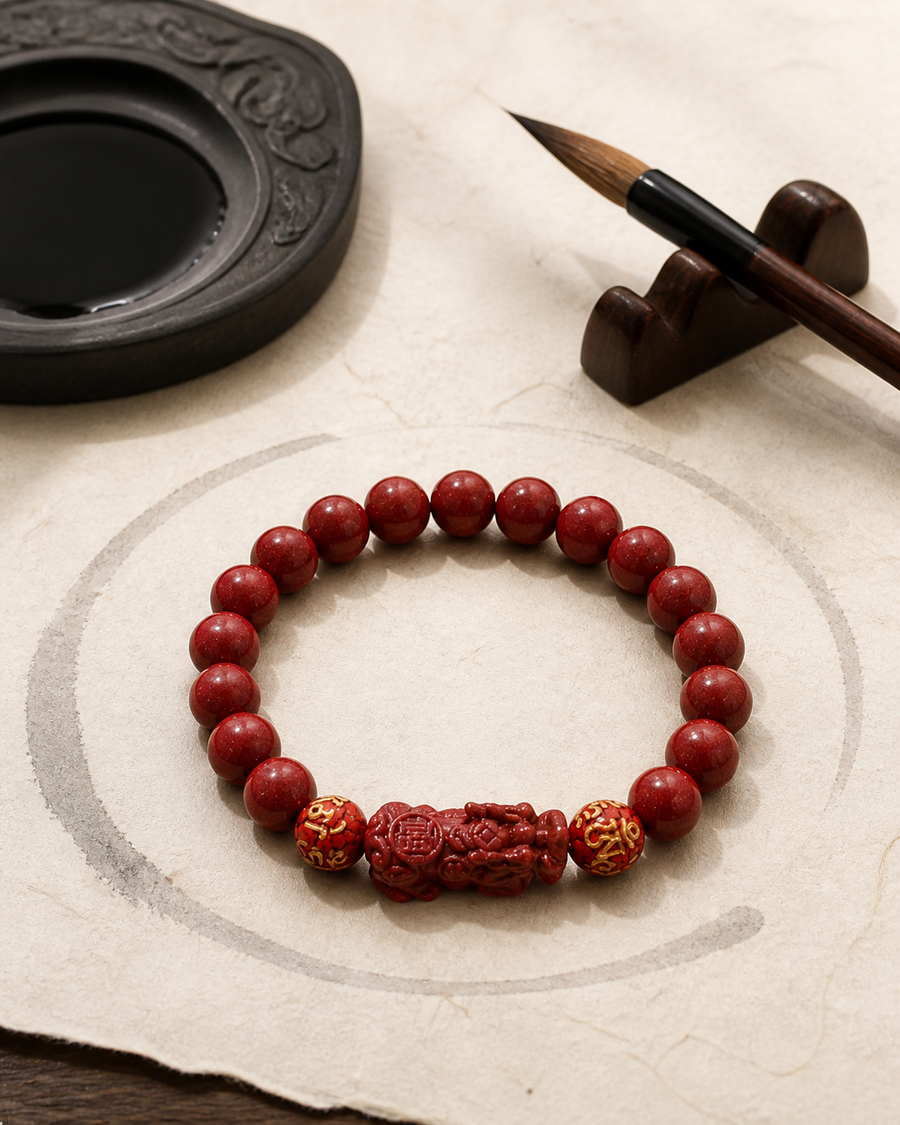 Pixiu Auspicious · Cinnabar Mantra Lucky Bracelet