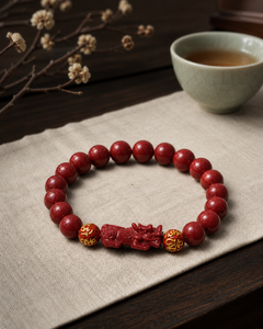 Pixiu Auspicious · Cinnabar Mantra Lucky Bracelet — detail view 3