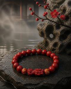 Pixiu Auspicious · Cinnabar Mantra Lucky Bracelet — detail view 4