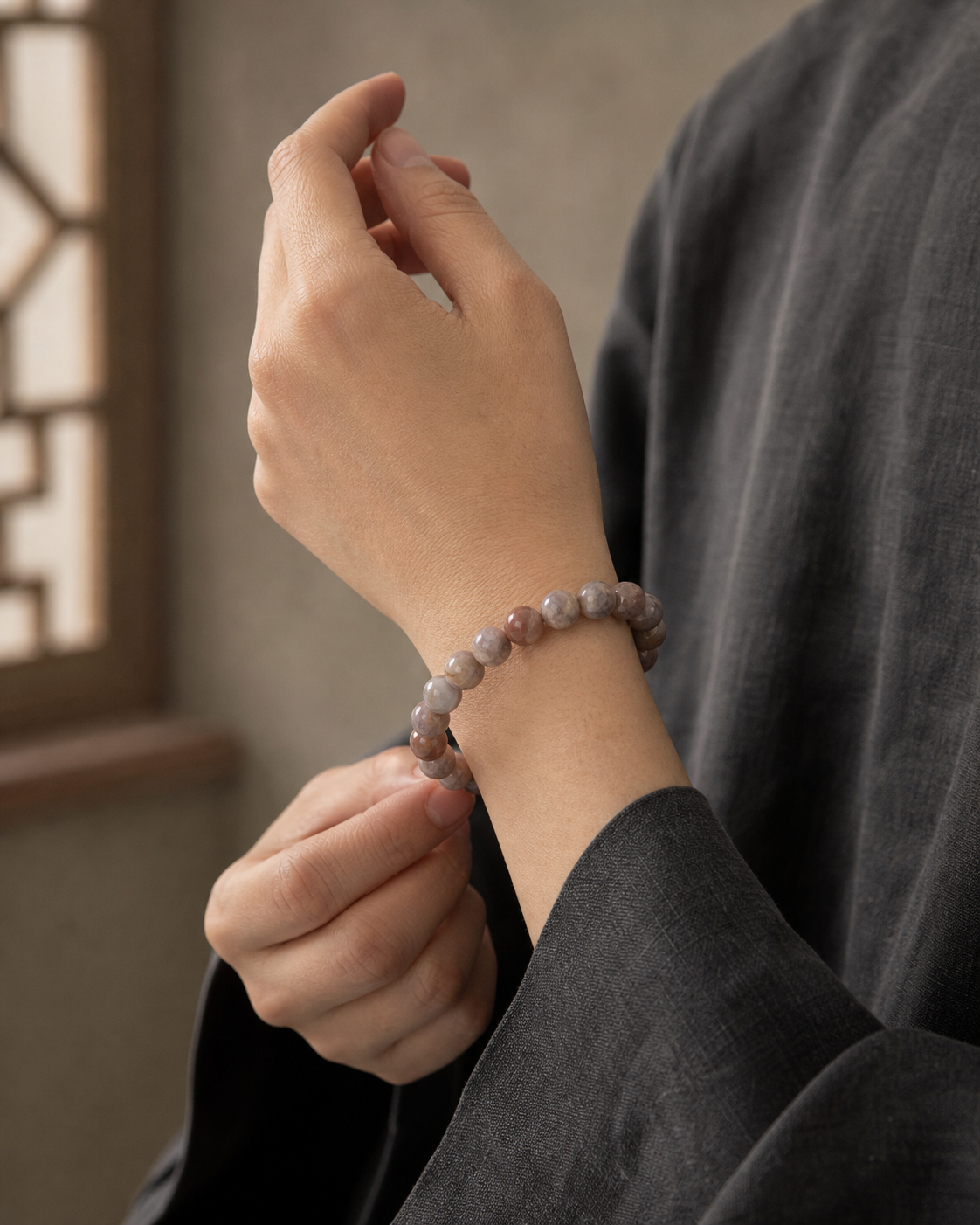 Storm Alxa Agate Crystal Bracelet — detail view 6