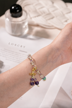 White Crystal & Amethyst Bracelet
